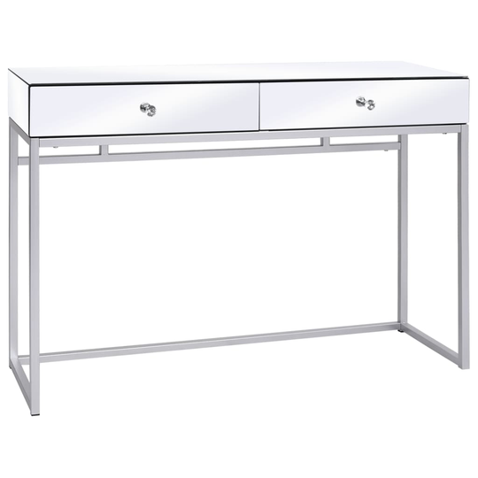 vidaXL Heijastava konsolipöytä teräs ja lasi 107x33x77 cm