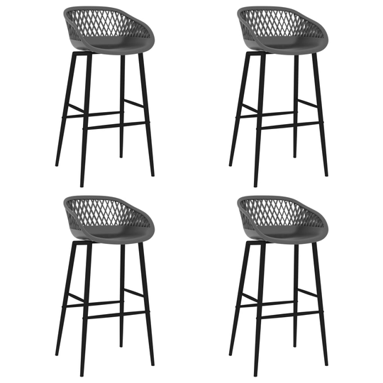 vidaXL Baarituolit 4 kpl harmaa