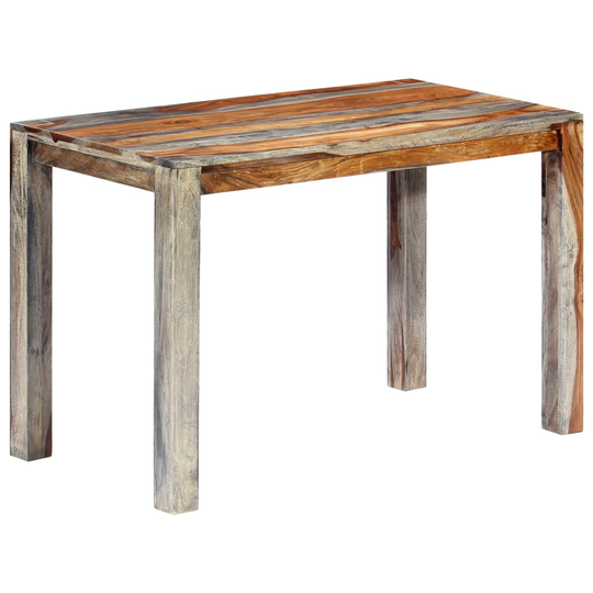 vidaXL Ruokapöytä harmaa 118x60x76 cm täysi seesampuu