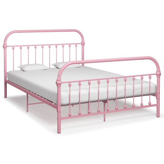 vidaXL Sängynrunko pinkki metalli 120x200 cm