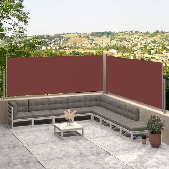 vidaXL Sisäänvedettävä sivumarkiisi ruskea 117x600 cm