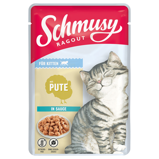 Schmusy Ragout Kitten in Sauce 22 x 100 g - kalkkuna