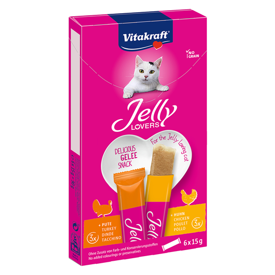 Vitakraft Jelly Lovers kana & kalkkuna - 6 x 15 g