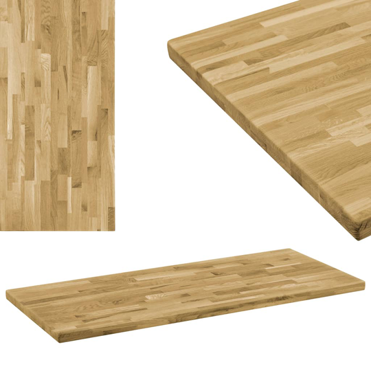 vidaXL Pöytälevy kiinteä tammipuu suorakaide 44 mm 140x60 cm