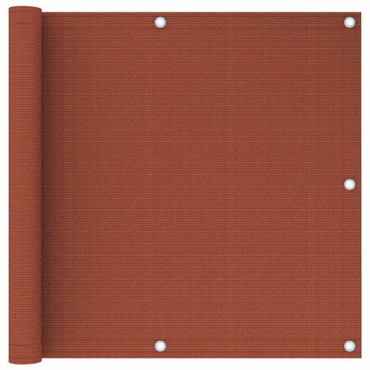 vidaXL Parvekkeen suoja terrakotta 90x400 cm HDPE