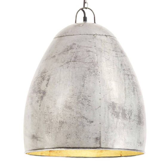vidaXL Teollistyylinen riippuvalaisin 25 W hopea pyöreä 42 cm E27