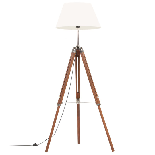 vidaXL Kolmijalkavalaisin hunajanruskea ja valk. täysi tiikki 141 cm