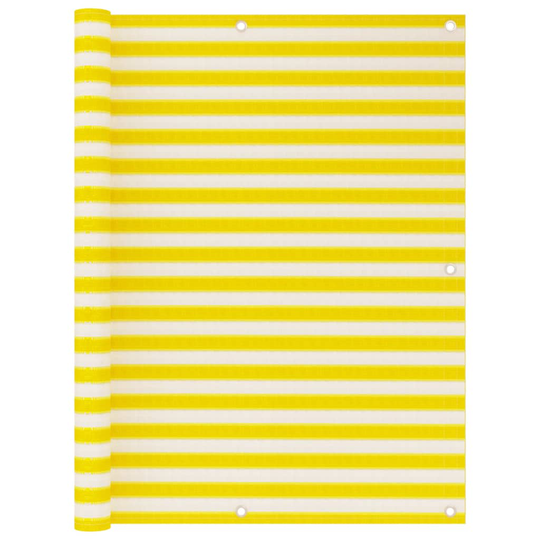 vidaXL Parvekkeen suoja keltainen ja valkoinen 120x600 cm HDPE