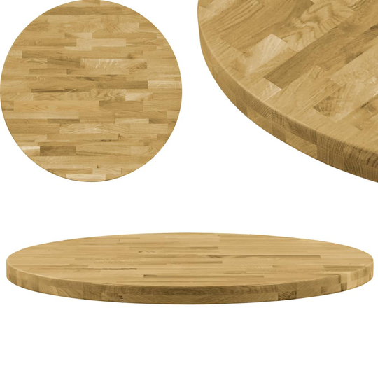 vidaXL Pöytälevy kiinteä tammipuu pyöreä 44 mm 500 mm