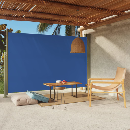 vidaXL Sisäänvedettävä terassin sivumarkiisi 200x300 cm sininen
