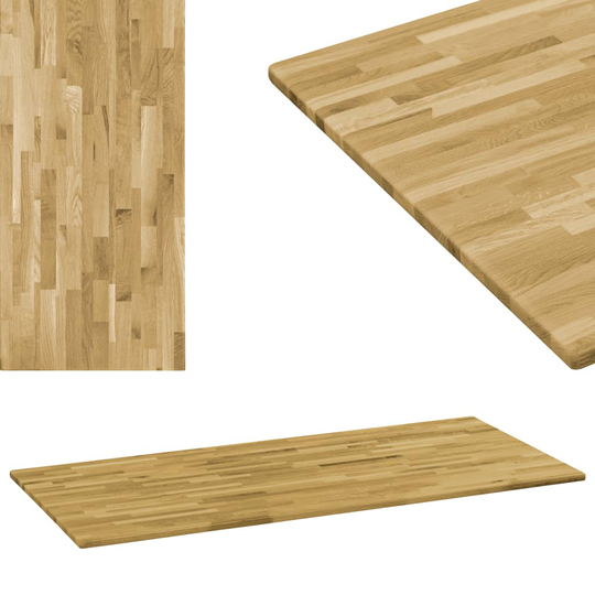vidaXL Pöytälevy kiinteä tammipuu suorakaide 23 mm 120x60 cm