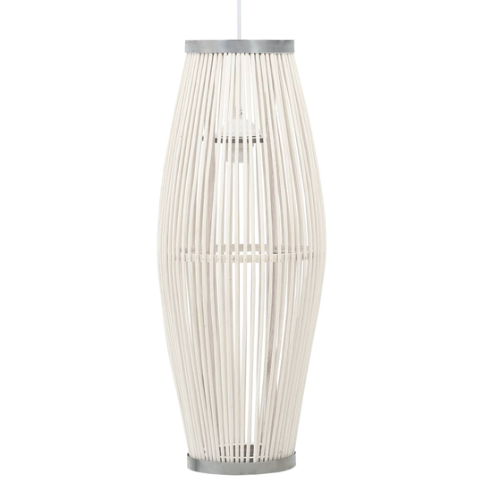 vidaXL Riippuvalaisin valkoinen paju 40 W 23x55 cm ovaali E27