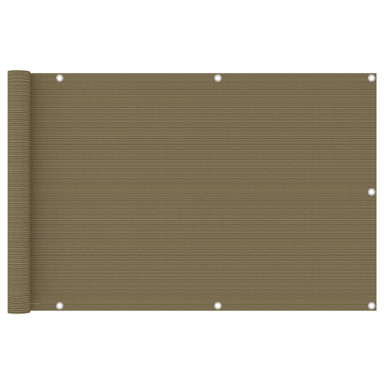 vidaXL Parvekkeen suoja harmaanruskea 90x500 cm HDPE