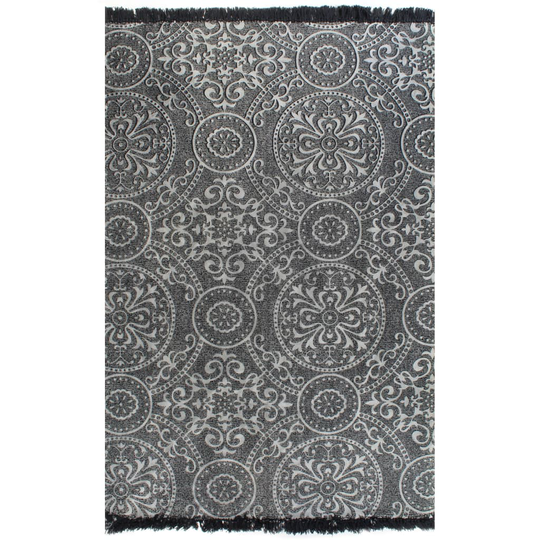 vidaXL Kelim matto puuvilla 160x230 cm harmaalla kuviolla
