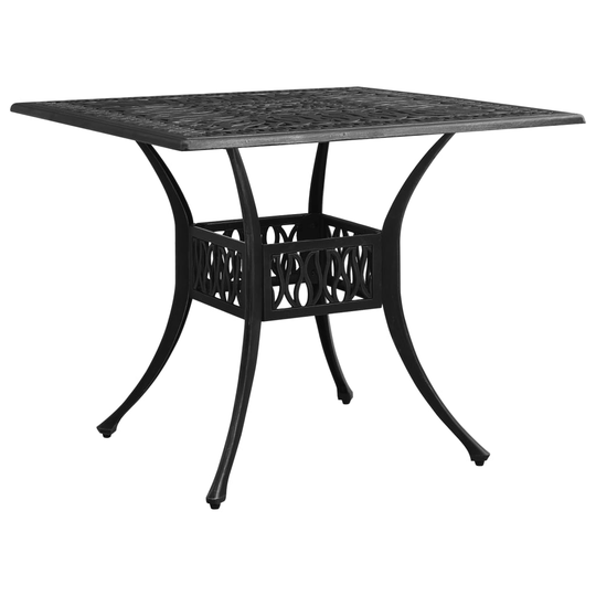 vidaXL Puutarhapöytä musta 90x90x73 cm valualumiini
