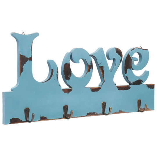 vidaXL Seinälle kiinnitettävä naulakko LOVE 50x23 cm
