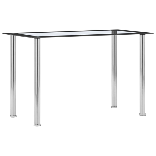 vidaXL Ruokapöytä musta ja läpinäkyvä 120x60x75 cm karkaistu lasi