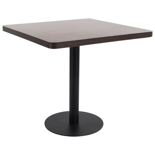 vidaXL Bistropöytä tummanruskea 80x80 cm MDF