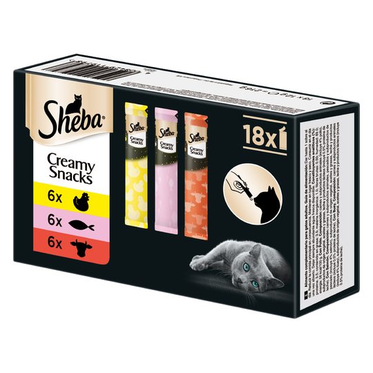 Sheba Creamy Snacks -lajitelma - 18 x 12 g