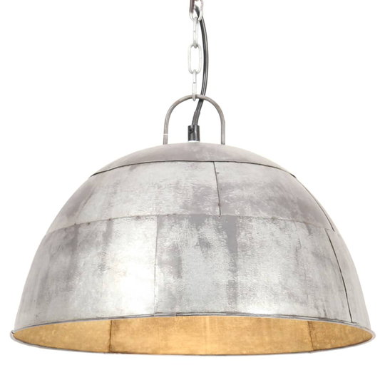 vidaXL Teollistyylinen riippuvalaisin 25 W hopea pyöreä 41 cm E27