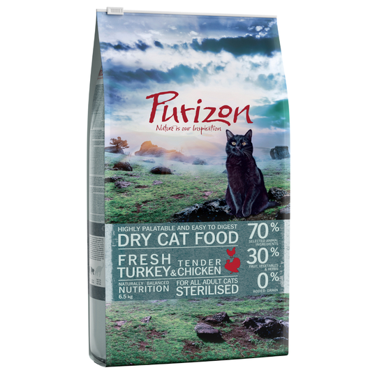 Purizon Sterilised Adult Turkey & Chicken - viljaton - säästöpakkaus 2 x 6,5 kg