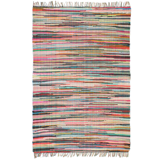 vidaXL Käsin kudottu Chindi-matto puuvilla 120x170 cm monivärinen