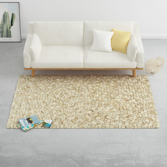 vidaXL Matto villahuopa pikkukivet 160x230 cm beige/harmaa/ruskea