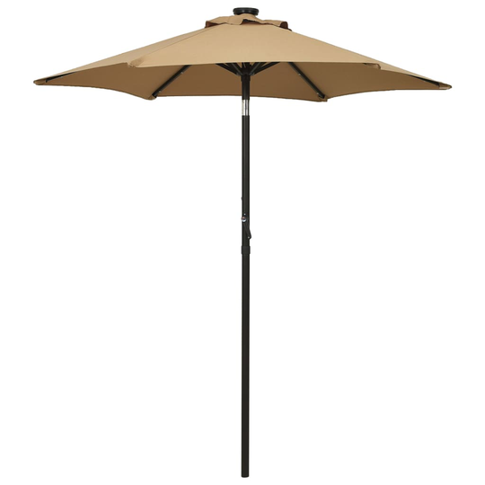 vidaXL Aurinkovarjo LED-valoilla ruskeanharmaa 200x211 cm alumiini