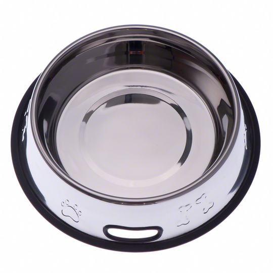 Ruostumaton teräsruokakuppi kumirenkaalla - 0,90 l, Ø 23,0 cm