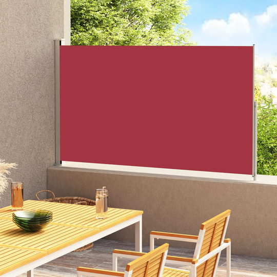 vidaXL Sisäänvedettävä terassin sivumarkiisi 180x300 cm punainen