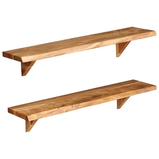 vidaXL Seinähyllyt 2 kpl 90x20x16 cm kiinteä akaasiapuu