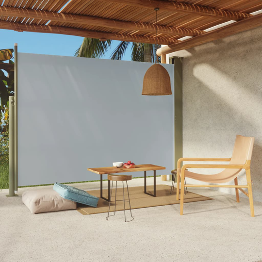 vidaXL Sisäänvedettävä terassin sivumarkiisi 220x300 cm harmaa