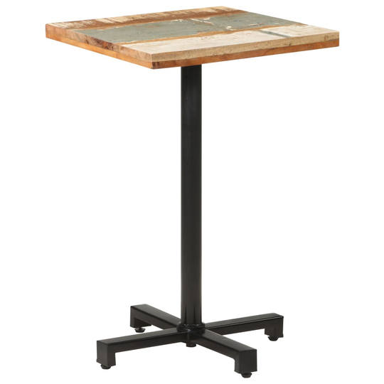 vidaXL Bistropöytä neliö 50x50x75 cm kierrätetty täyspuu