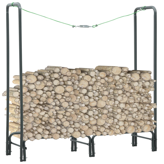 vidaXL Polttopuuteline antrasiitti 120x35x120 cm teräs