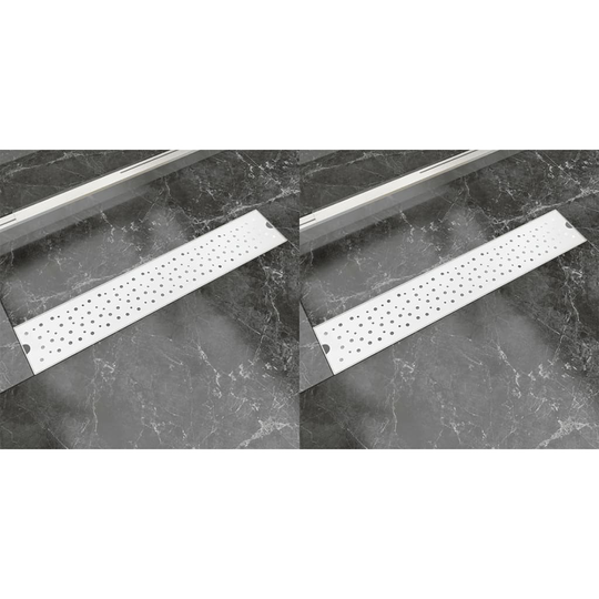vidaXL Lineaarinen suihkukaivo 2kpl kupla 630x140 mm ruostumaton teräs
