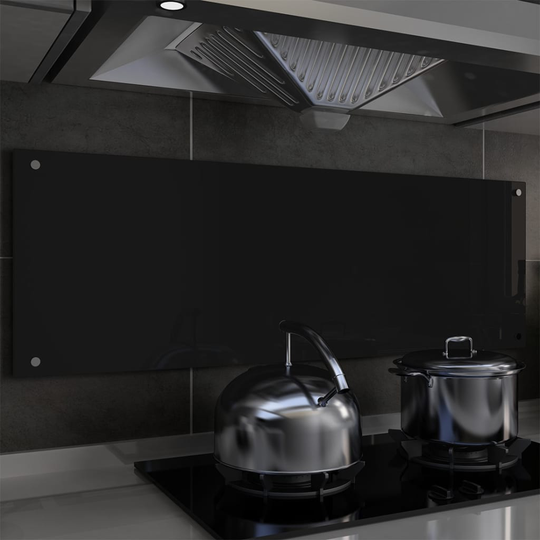vidaXL Keittiön roiskesuoja musta 120x40 cm karkaistu lasi