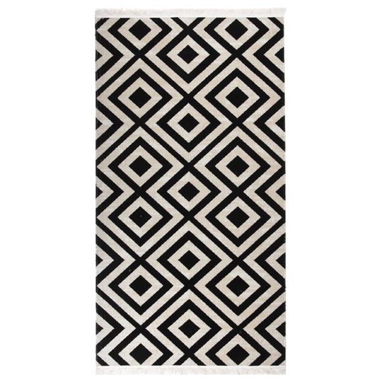 vidaXL Ulkomatto litteä kudos 80x150 cm musta ja beige