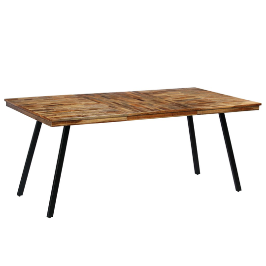 vidaXL Ruokapöytä kierrätetty tiikki ja teräs 180x90x76 cm