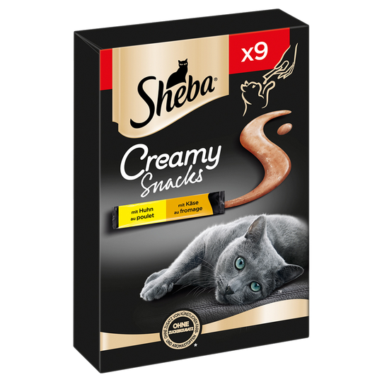 Sheba Creamy Snacks - kana & juusto (9 x 12 g)