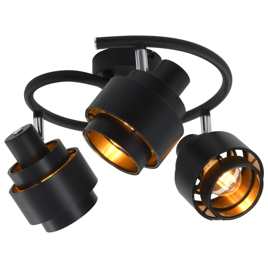 vidaXL 3-suuntainen spottivalo musta E14