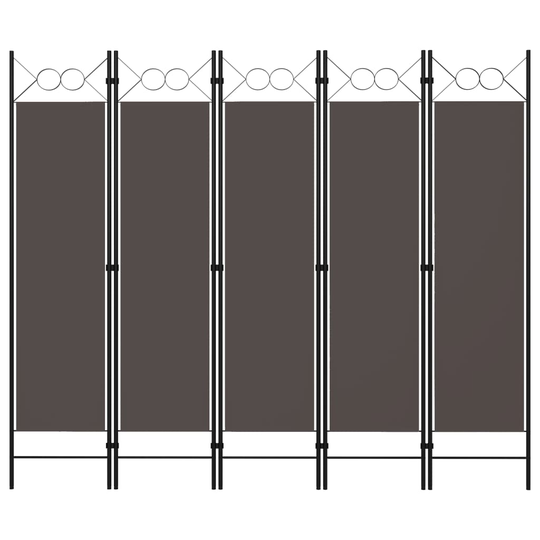 vidaXL 5-Paneelinen tilanjakaja 200x180 cm antrasiitti
