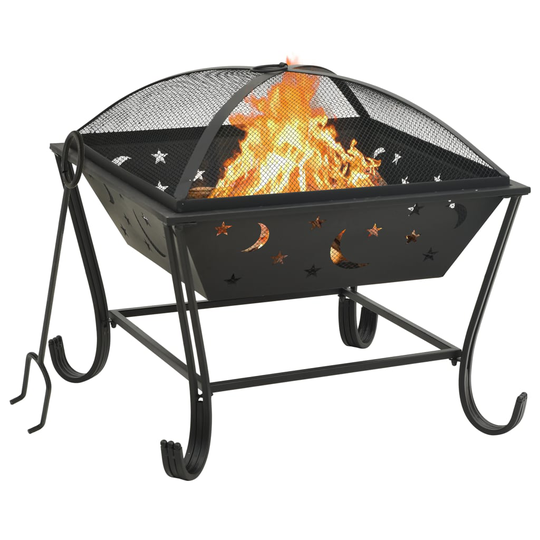 vidaXL 311893 Fire Pit with Poker 62 cm XXL Steel