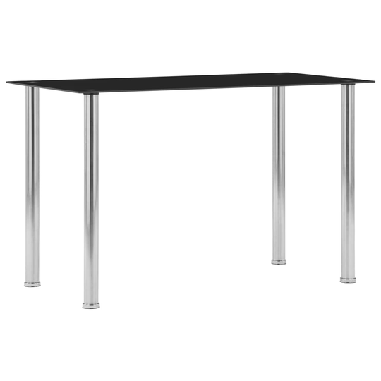 vidaXL Ruokapöytä musta 120x60x75 cm karkaistu lasi
