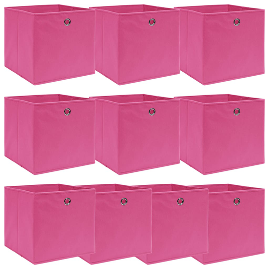 vidaXL Säilytyslaatikot 10 kpl pinkki 32x32x32 cm kangas