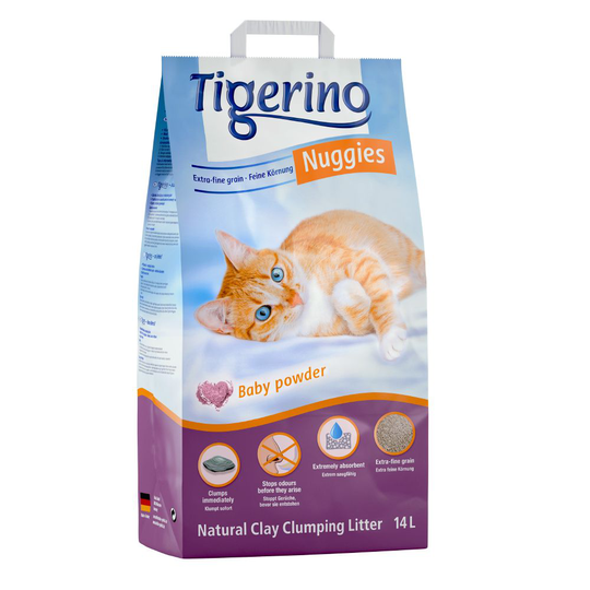 Tigerino Nuggies kissanhiekka 2 x 14 l erikoishintaan! - Ultra, talkintuoksuinen