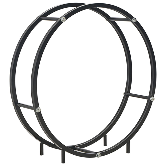 vidaXL Polttopuuteline musta 70x20x70 cm teräs