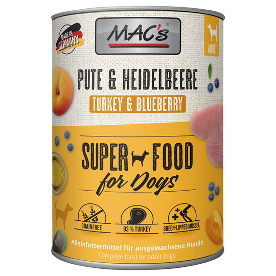 MAC's Adult -säästöpakkaus 24 x 800 g - kalkkuna & mustikka