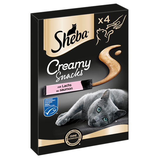 4 x 12 g Sheba Creamy Snacks erikoishintaan! - lohi