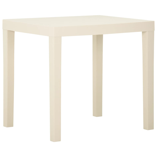 vidaXL Puutarhapöytä valkoinen 79x65x72 cm muovi