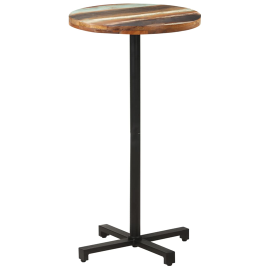 vidaXL Bistropöytä pyöreä Ø60x110 cm kierrätetty täyspuu